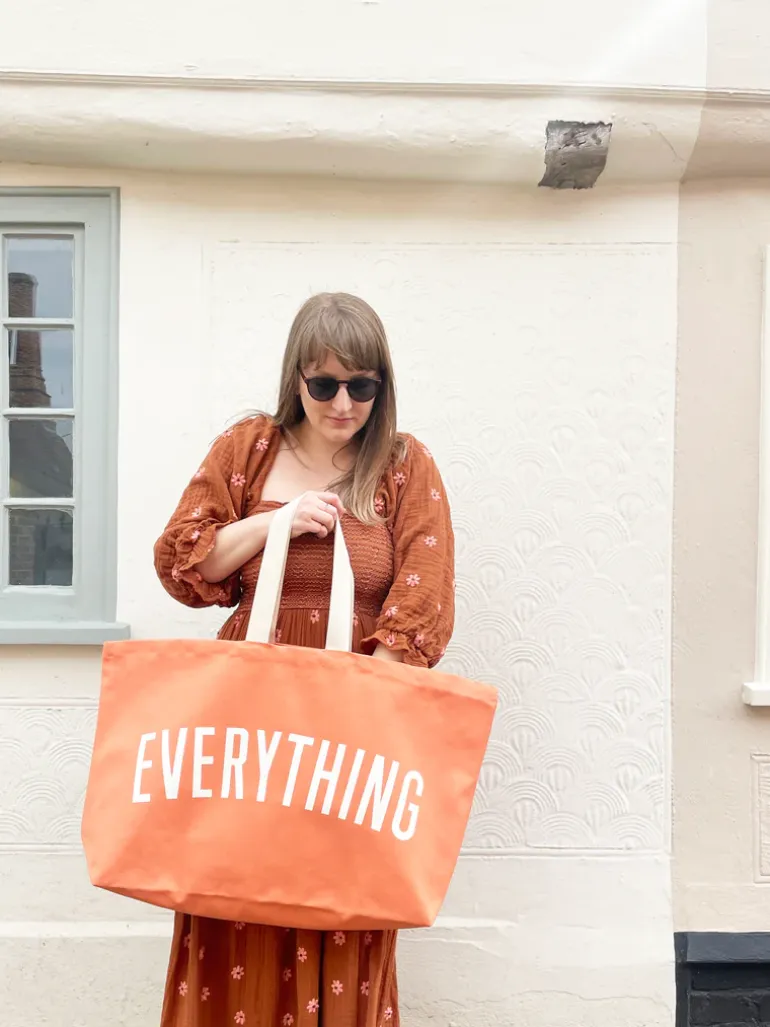 Alphabet Bags | Everything Tote Bags | Peach