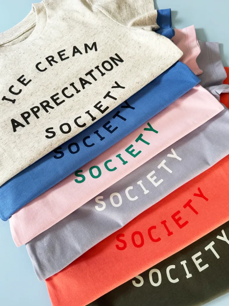 Alphabet Bags | Ice Cream Appreciation Society T-Shirts | Orange