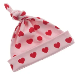 Bob & Blossom | Baby Hats | Pink with Raspberry Hearts