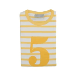 Bob & Blossom Number T-Shirts | Buttercup & White Striped