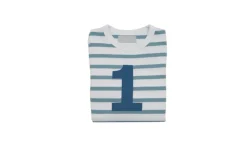 Bob & Blossom Number T-Shirts | Ocean & White Striped