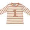 Bob & Blossom Number T-Shirts | Shrimp Pink & White T-shirt Striped