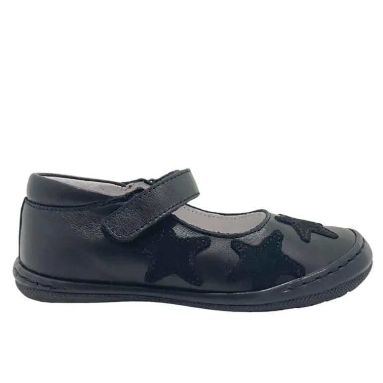Bo-Bell School Shoes | Velcro Odessa | Black Leather/Suede