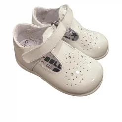 Bo-Bell Shoes | Toto T-Bar | White Patent