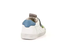 Froddo Rosario Velcro | Leather Trainer | White, Green & Blue