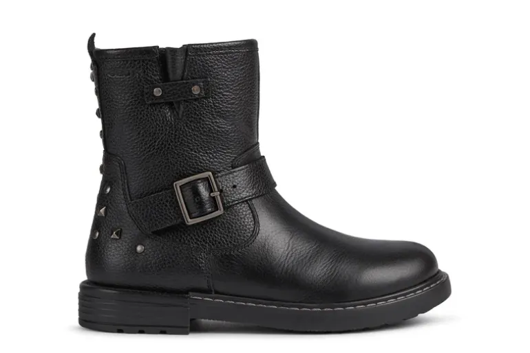 Geox Kids Boots | Eclair Biker | Black Leather