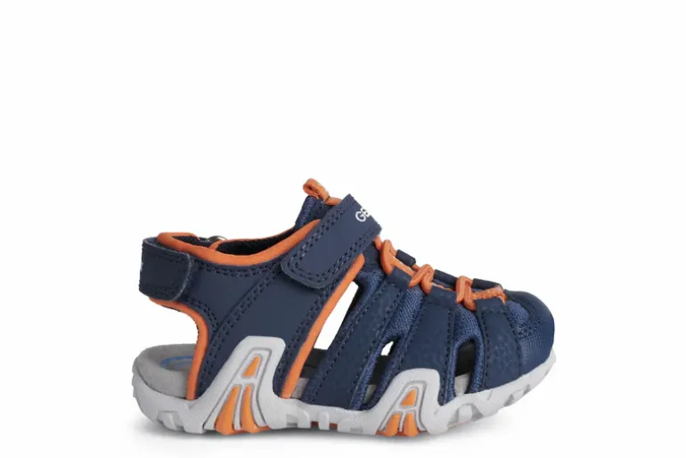 Geox Kids Sandals | Kraze Waterproof | Navy & Orange