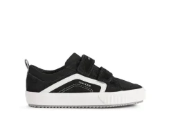 Geox Kids Trainers | Alonisso Canvas Velcro | Black & White