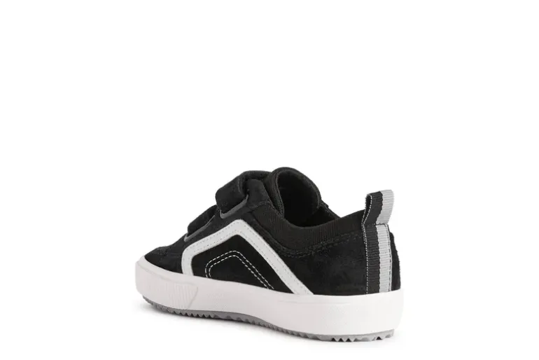 Geox Kids Trainers | Alonisso Canvas Velcro | Black & White