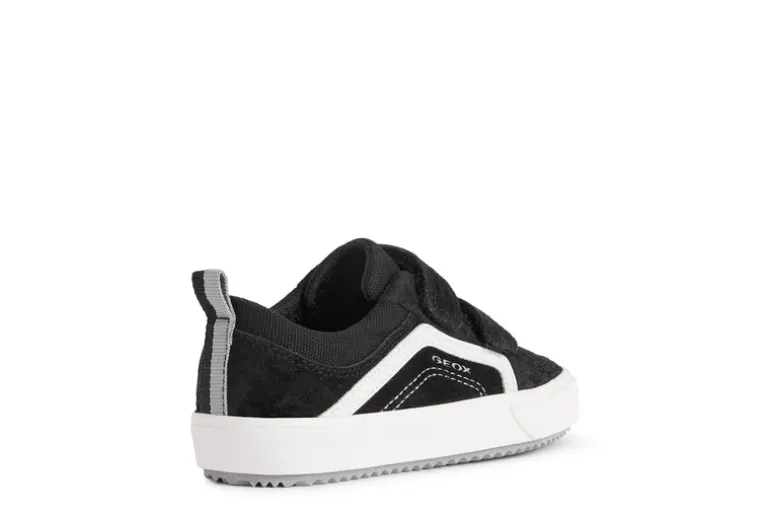 Geox Kids Trainers | Alonisso Canvas Velcro | Black & White