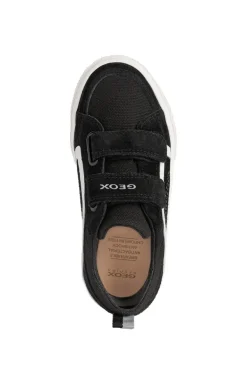 Geox Kids Trainers | Alonisso Canvas Velcro | Black & White
