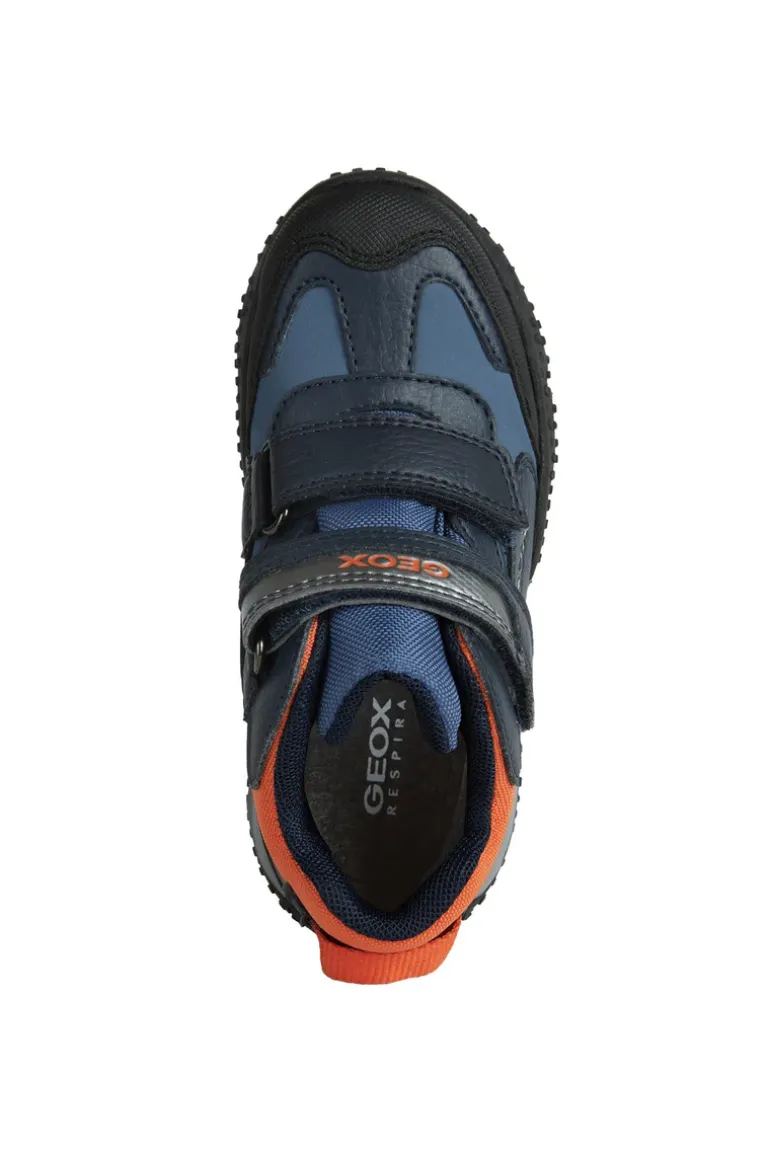 Geox Kids Trainers | Baltic Velcro | Navy & Orange