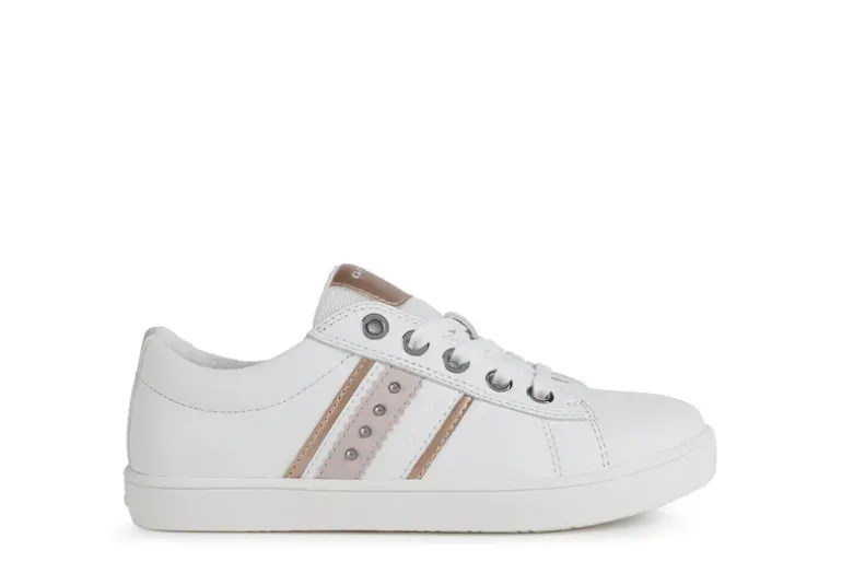 Geox Kids Trainers | Kathe | White & Light Rose