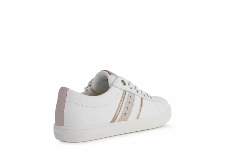 Geox Kids Trainers | Kathe | White & Light Rose