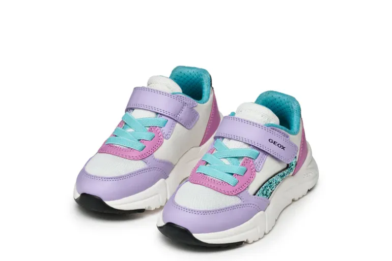 Geox Kids Trainers | Loftus | Lilac & Turquoise