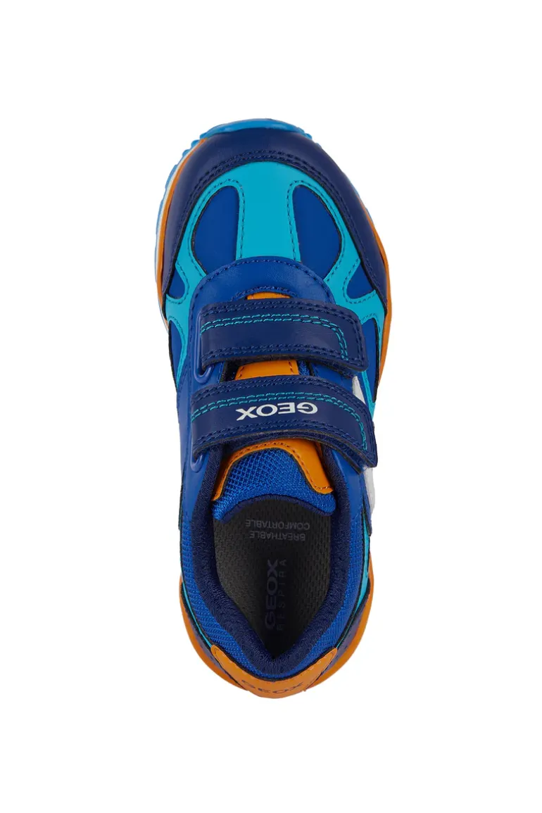 Geox Kids Trainers | Pavel | Royal & Orange