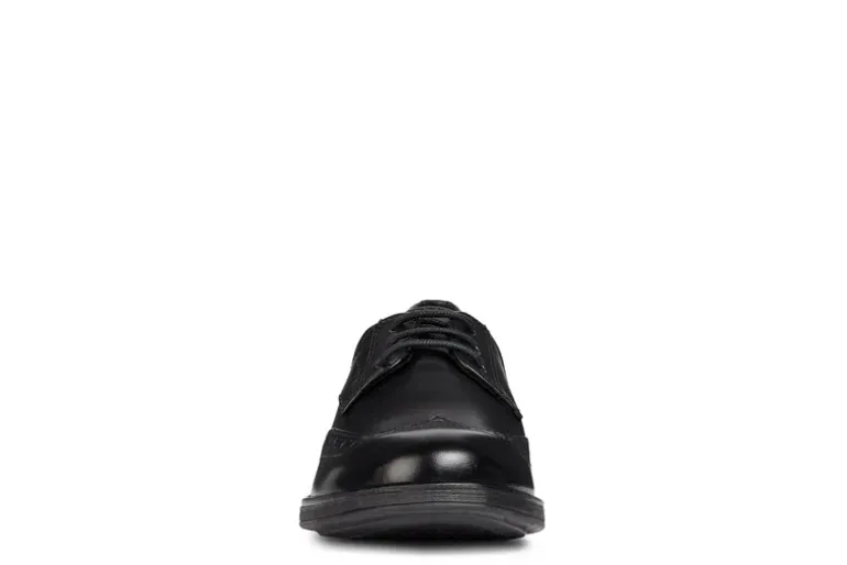 Geox School Shoes | Agata D Lace Up | Black Leather