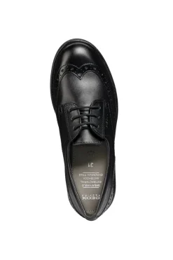 Geox School Shoes | Agata D Lace Up | Black Leather