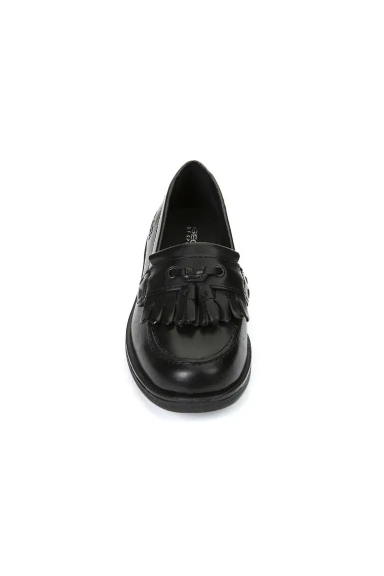 Geox School Shoes | Agata Loafer | Black Leather