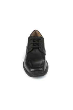 Geox School Shoes | Federico Stitch Lace Up | Black Leather