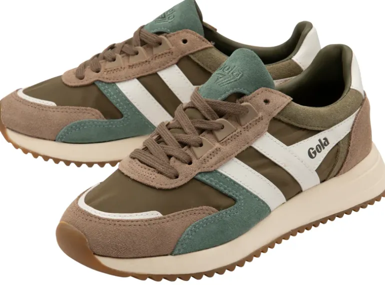 Gola Women's Trainers | Chicago | Khaki, Cappunccino & White