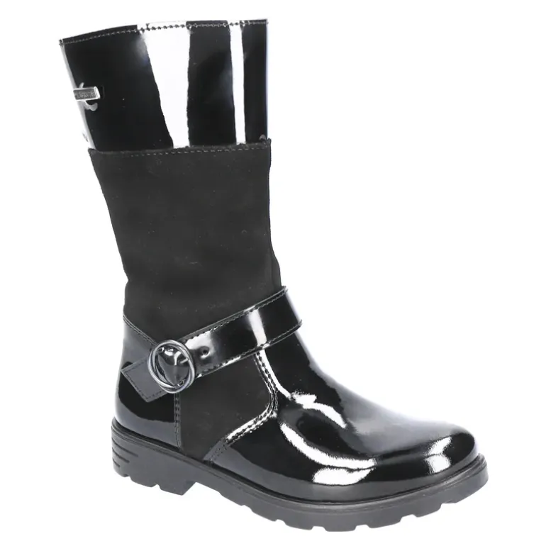 Ricosta Boots | Hannah Waterproof | Black Patent/Suede