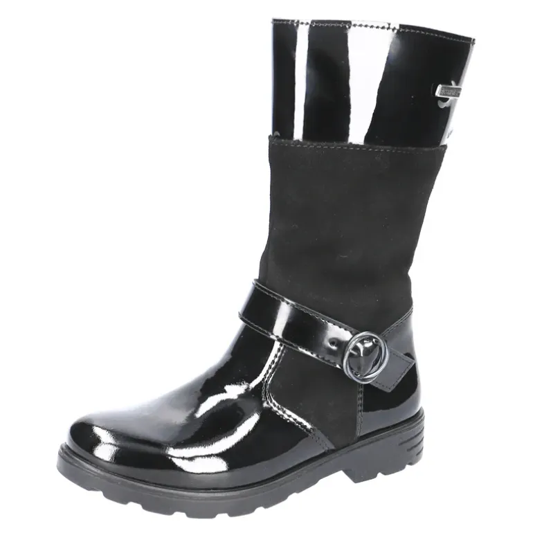 Ricosta Boots | Hannah Waterproof | Black Patent/Suede