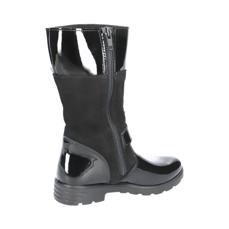 Ricosta Boots | Hannah Waterproof | Black Patent/Suede