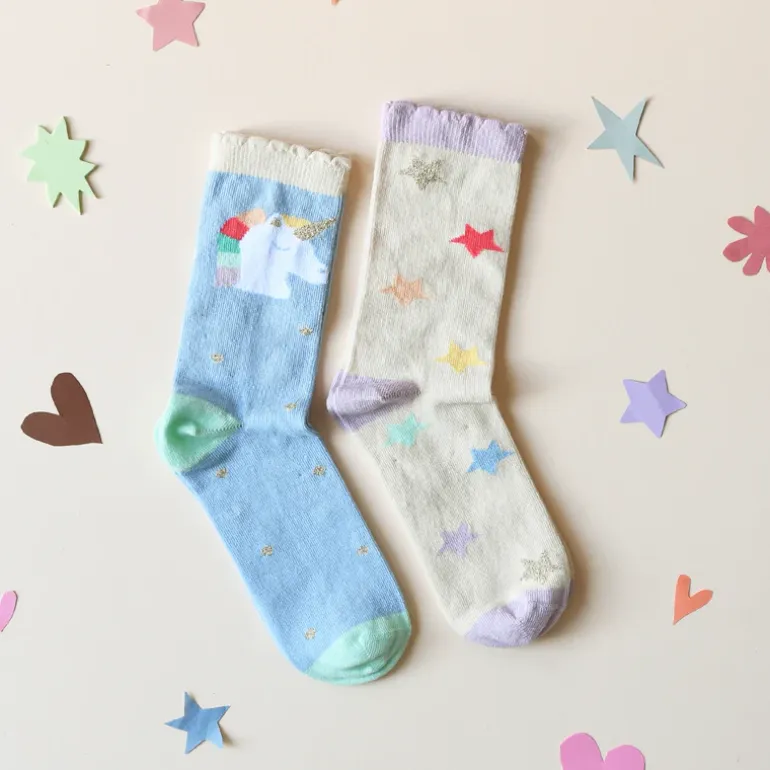 Rockahula Kids Socks | Pack of 2 | Rainbow Unicorn