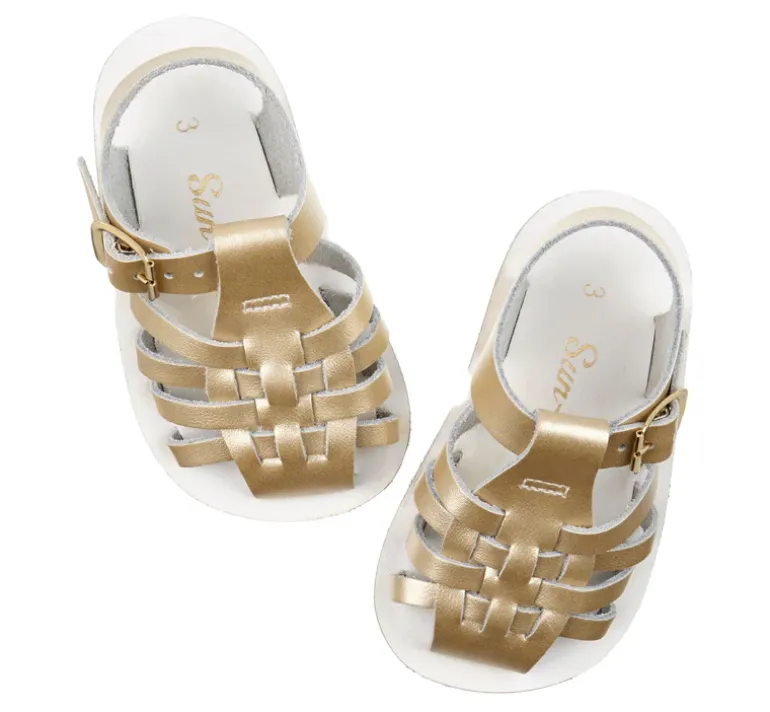 Salt-Water Sun-San | Kids Sailor Sandals | Gold