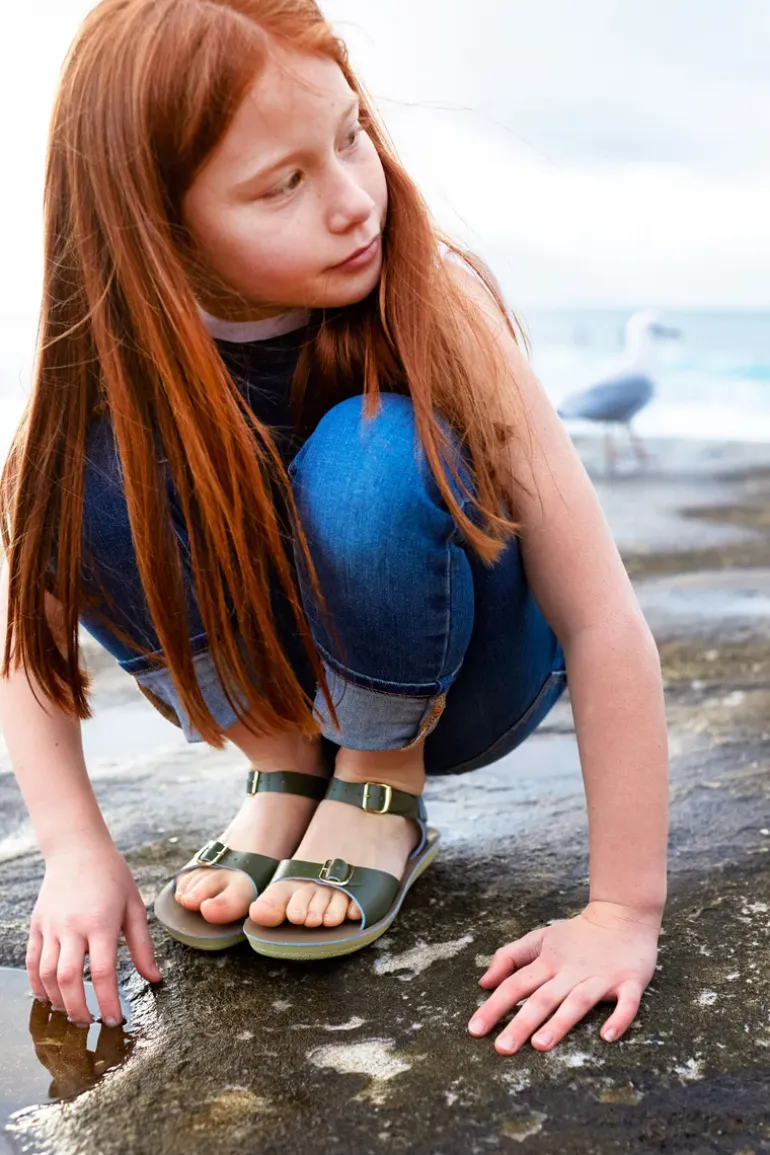 Salt-Water Sun-San | Kids Surfer Sandals | Olive