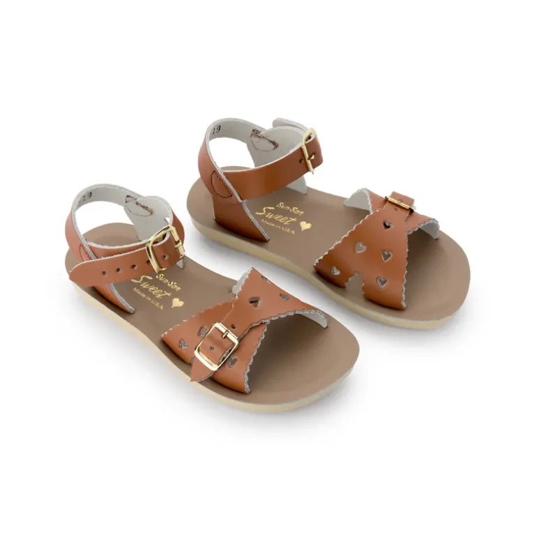 Salt-Water Sun-San | Kids Sweetheart Sandals | Tan