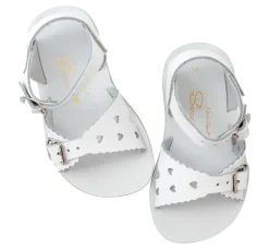 Salt-Water Sun-San | Kids Sweetheart Sandals | White