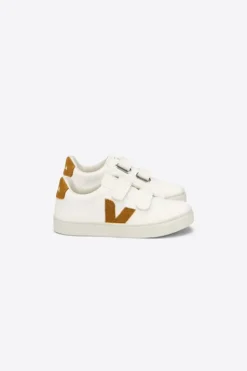 Veja Kids Trainers | Esplar Velcro | White & Camel
