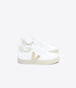 Veja Kids Trainers | V-10 CWL Lace | White Platine Silver