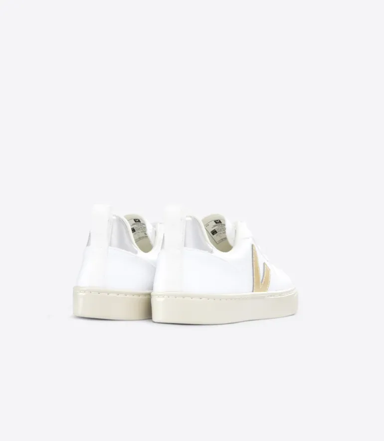 Veja Kids Trainers | V-10 CWL Lace | White Platine Silver
