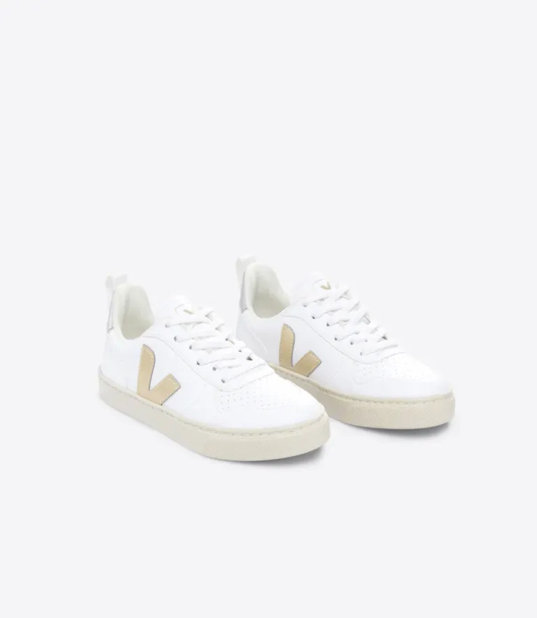 Veja Kids Trainers | V-10 CWL Lace | White Platine Silver