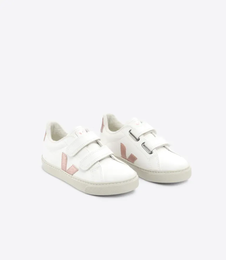 Veja Kids Trainers | Velcro Esplar Fured | White Nacre